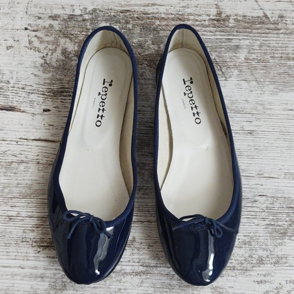 đŞSz 38 Repetto Blue Patent Leather Ballerina Flat - Picture 6 of 16